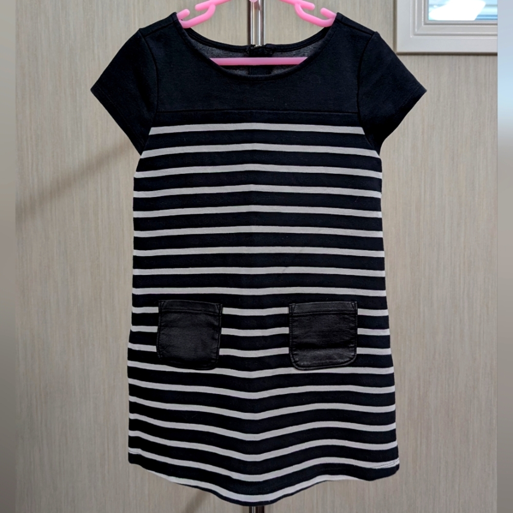 Kids Gymboree Black and White Striped Dress